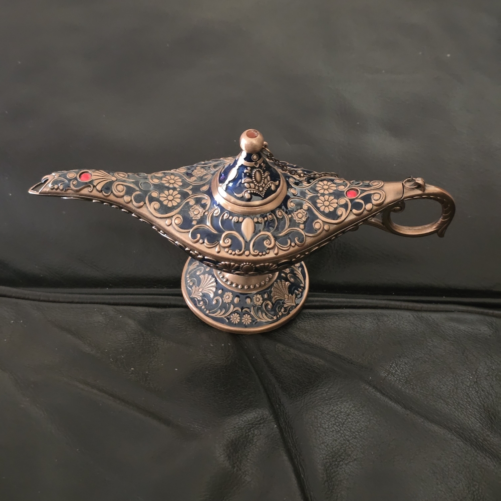 Ornate Blue and Gold Decorative Lamp